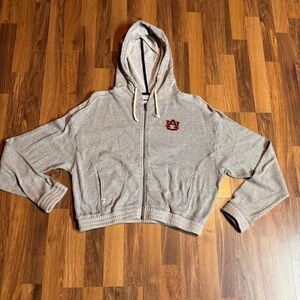 Auburn Tigers AU Colosseum Gray Waffle Hooded Full Zip Jacket Womens Medium NWT